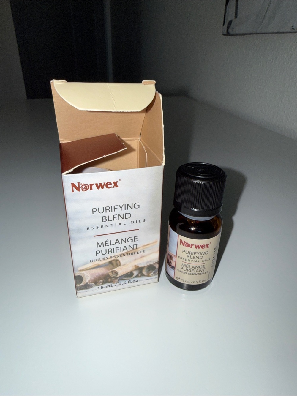 Norwex Purifying Blend Essential Oil Bottle in Brown and Black